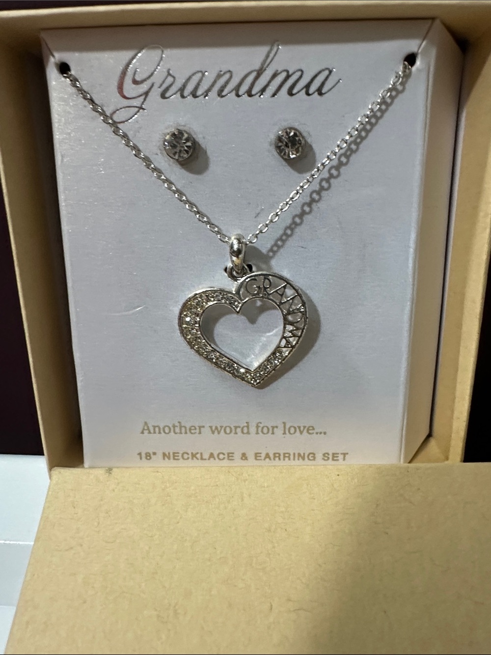 Silver Heart Necklace & Earrings Set - Silver Heart Pendant